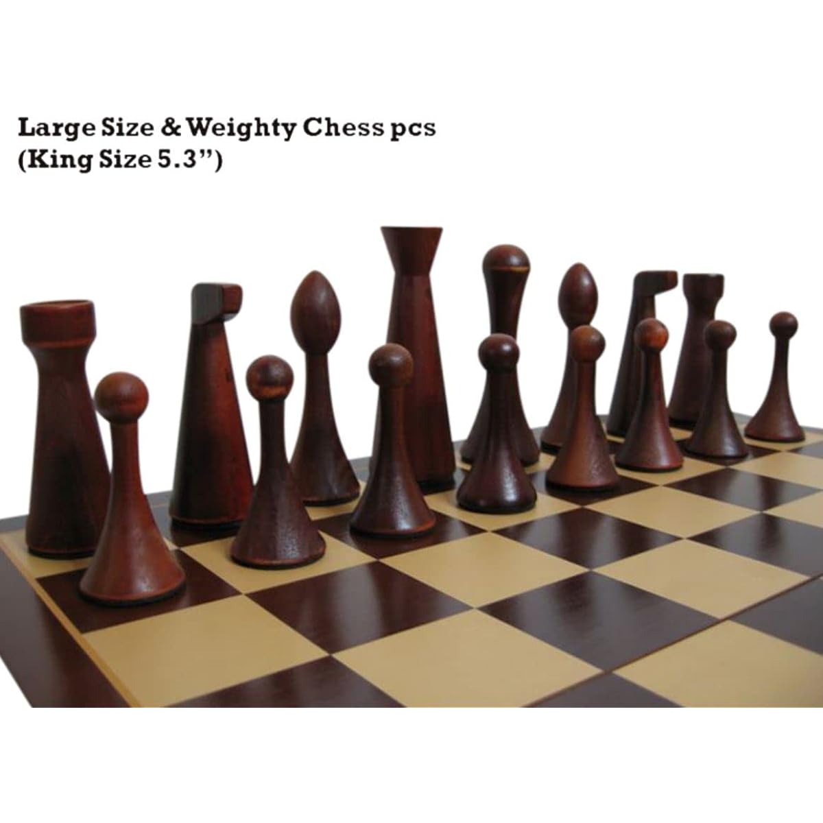 STARPPLE Heavy and Durable 21" Real Wood Chess Set Luxury Handmade Chess Board Game Set 5.3" Heavy Design 34 Large Wooden Pieces (Including 2 Queens) (Design)
