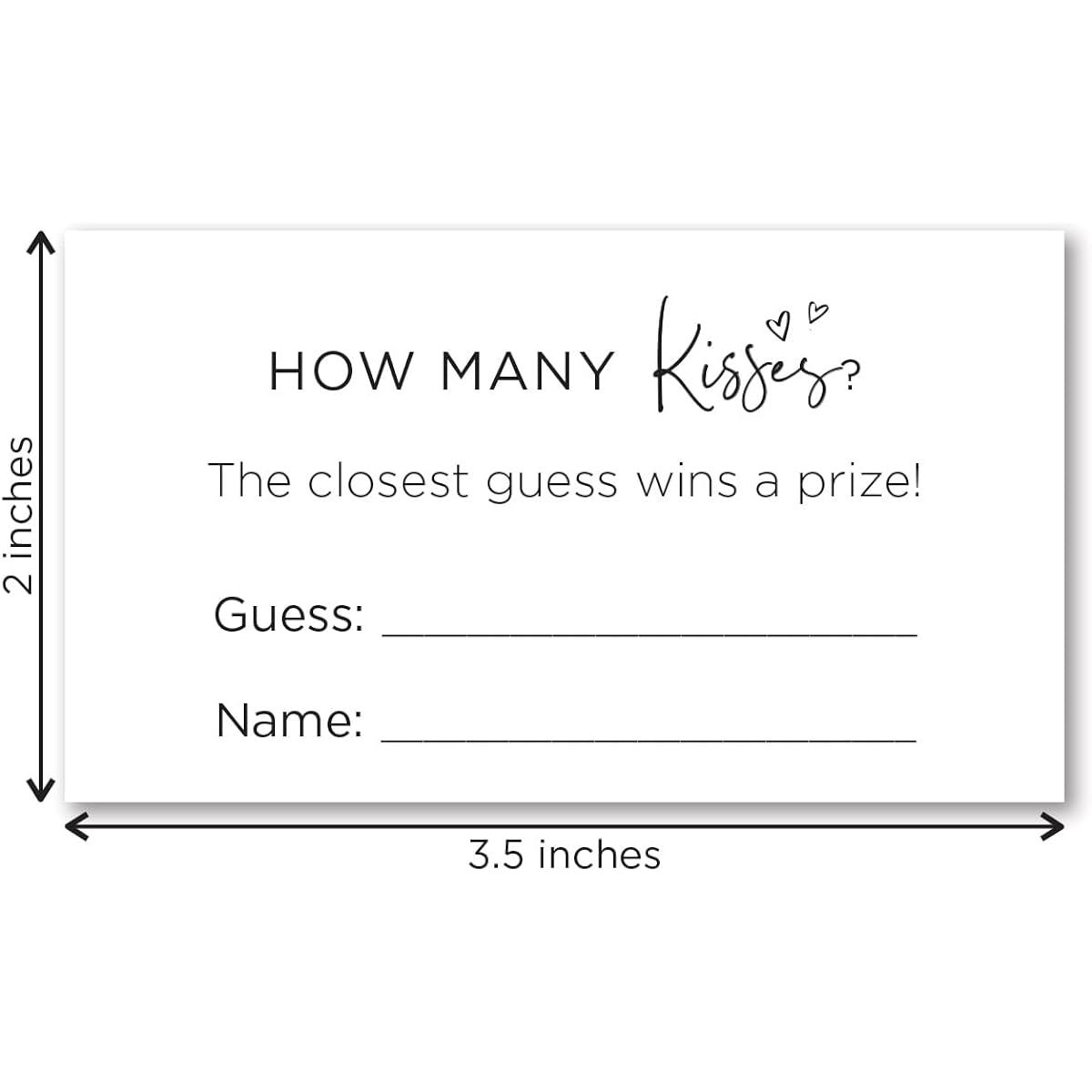 InvitationHouse Guess How Many Kisses Cards - 48 Cards (Minimalist)