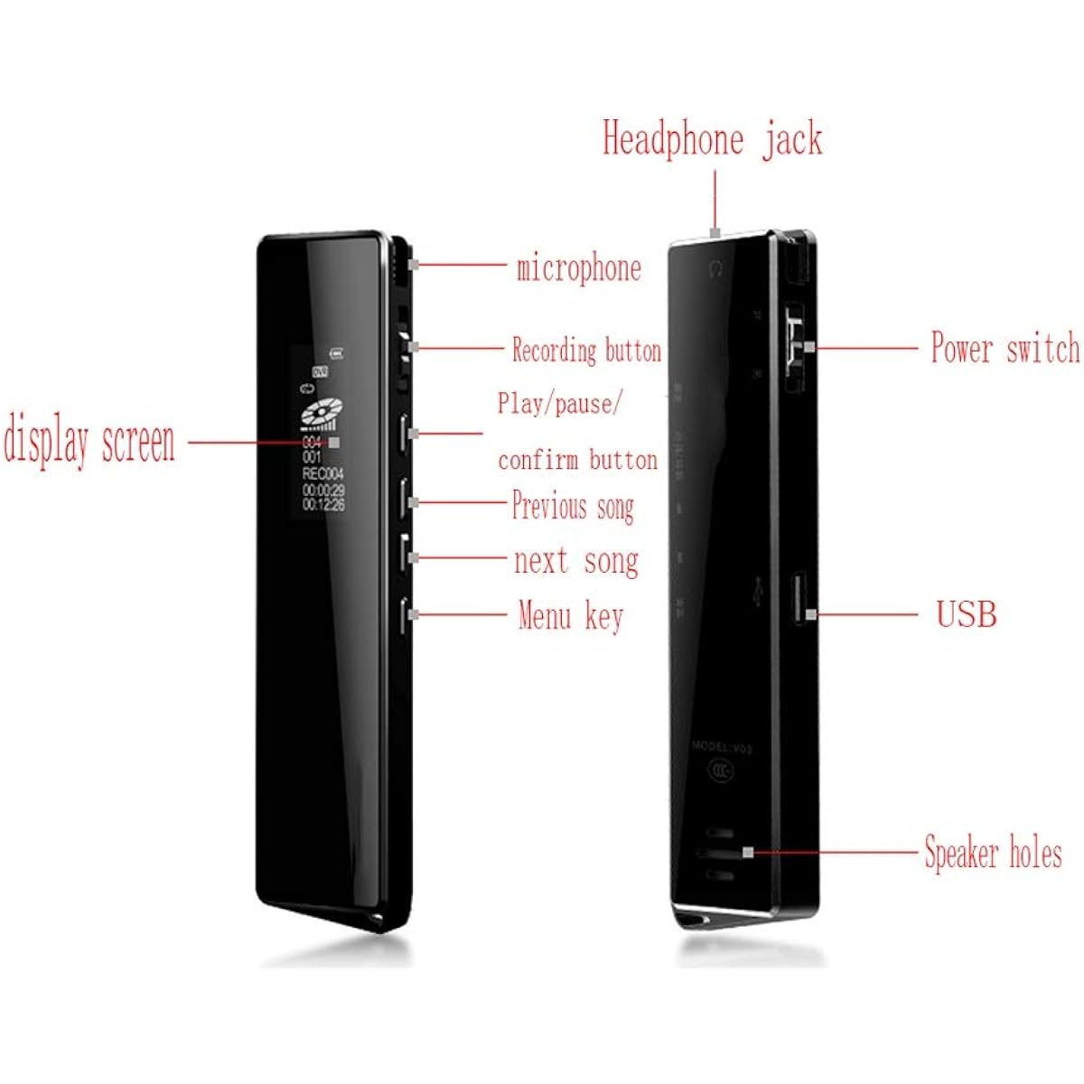 Voice recorder, HD noise reduction, large capacity, mp3 player, business meeting (Size: 32G)