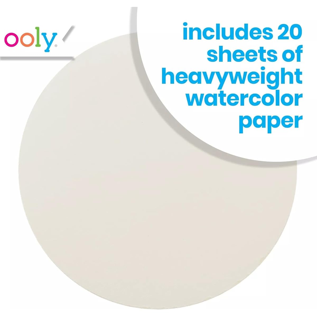 OOLY Chroma Blends Round Acid Free Watercolor Paper Pad - 15 Sheets 8 x 10 Inch
