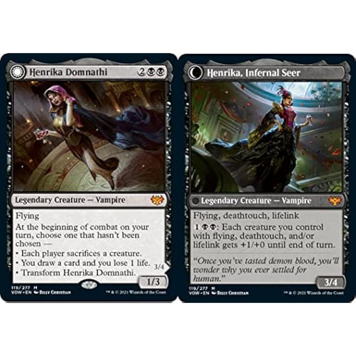 Magic: The Gathering - Henrika Domnati // Henrika, Infernal Seer (119) - Innistrad: Crimson Oath