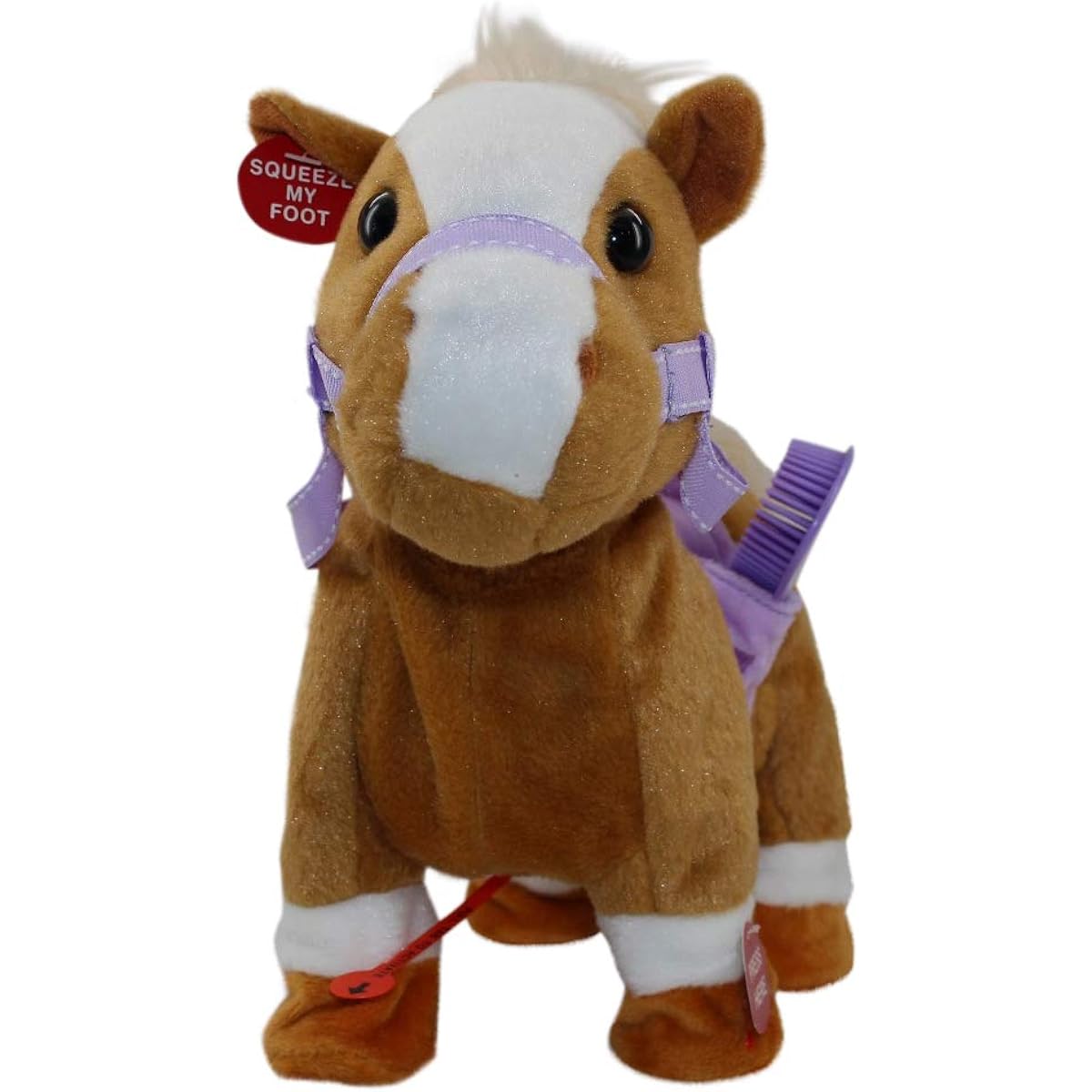 Cuddle Barn | Saddle Up Sally 11" Walking Horse Toy for Girls | Stuffed Animal Pony Walking | Giddy Up!