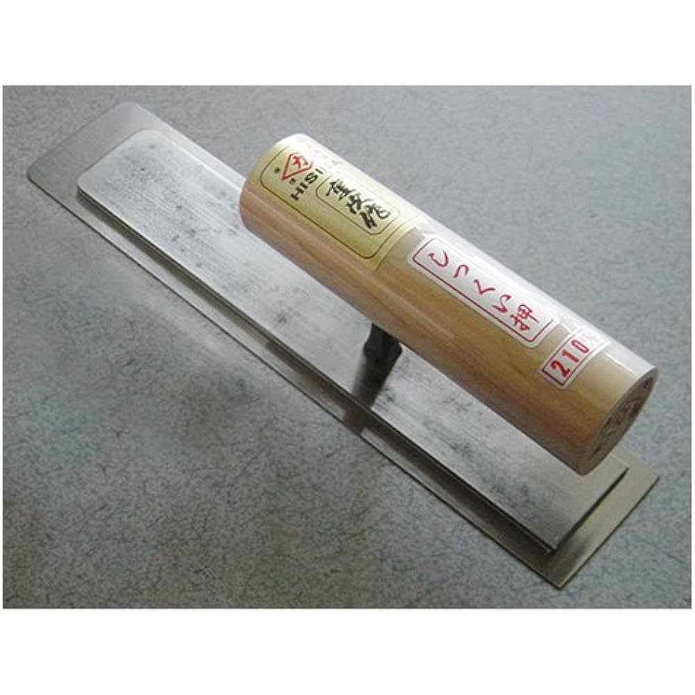 Kajiwara Trowel Manufacturing Works by Hisika Shigetsugu Honyaki Plaster Press Square 0.5mm Thickness 210mm