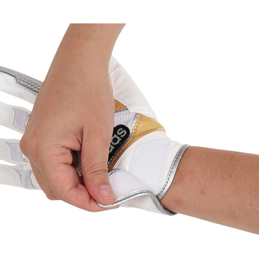 Adidas Batting Gloves for Both Hands BASIC LBG401-1182 (White x Gold/S/Men's)