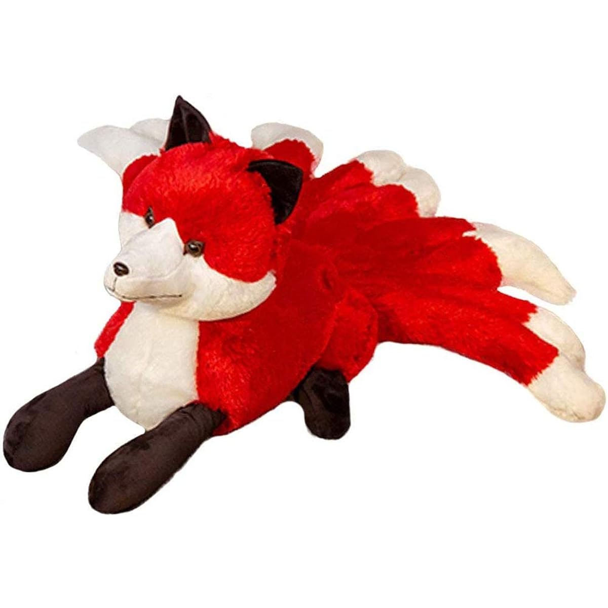 Red Fox Plush Nine Tails Fox Toy Realistic Animal Doll Soft Hugging Pillow White Nine Tails Fox Doll 10.24 x 22.05 inches (Red, Medium)