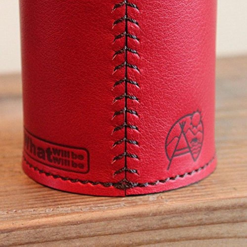 What will be will be & Greenfield Leather CB Can Cassette Gas Can Laser Cover Leather Color (Red) Stitching (Generation) Handmade Leather Genuine Leather Outdoor Camping Goods