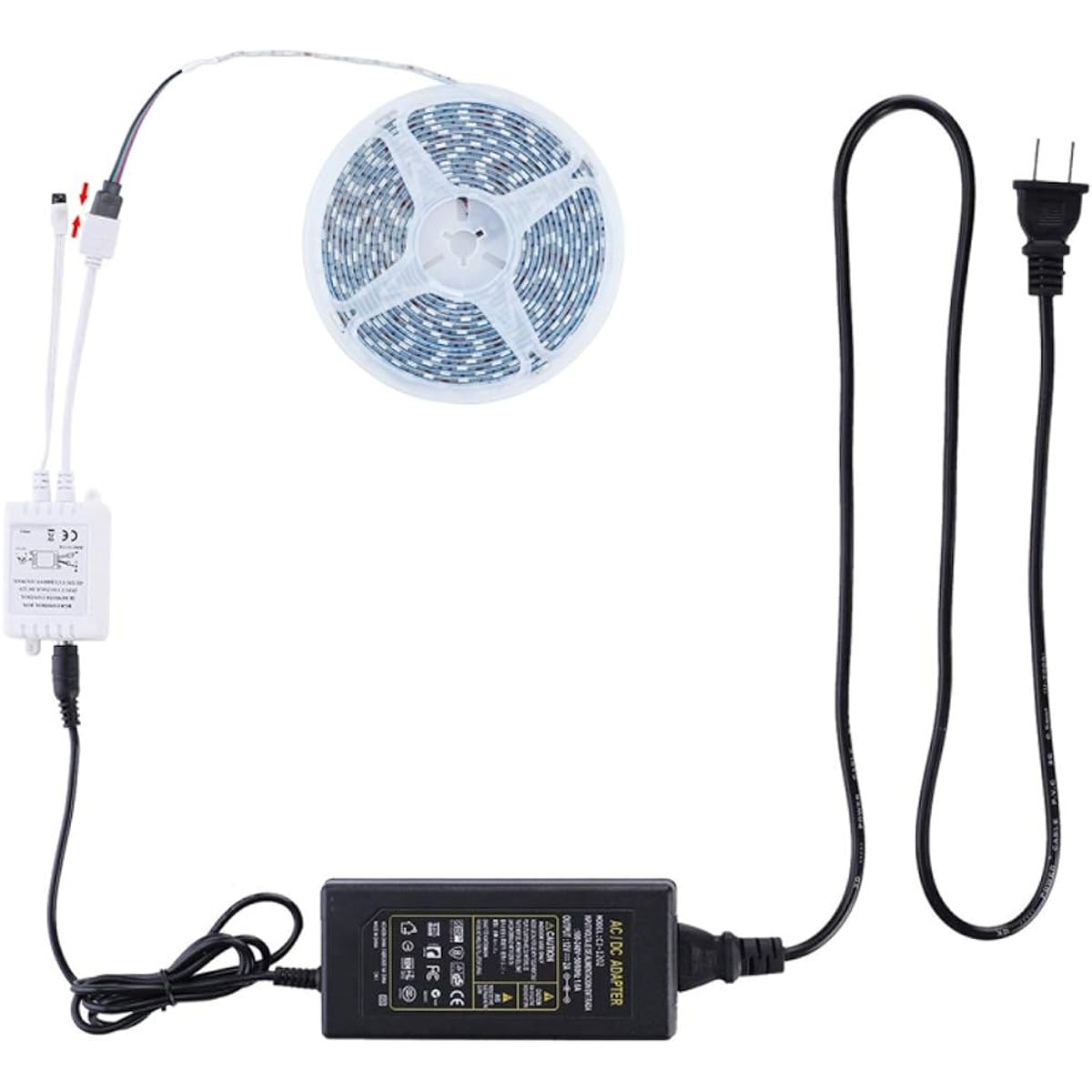 JOYLIT 12V 8A Power Adapter AC 110V-240V DC 12 Volt 8Amp Transformer 2.1 X 5.5mm US Plug 3.5 Feet Cord Adapter LED Light Strip for CCTV Camera