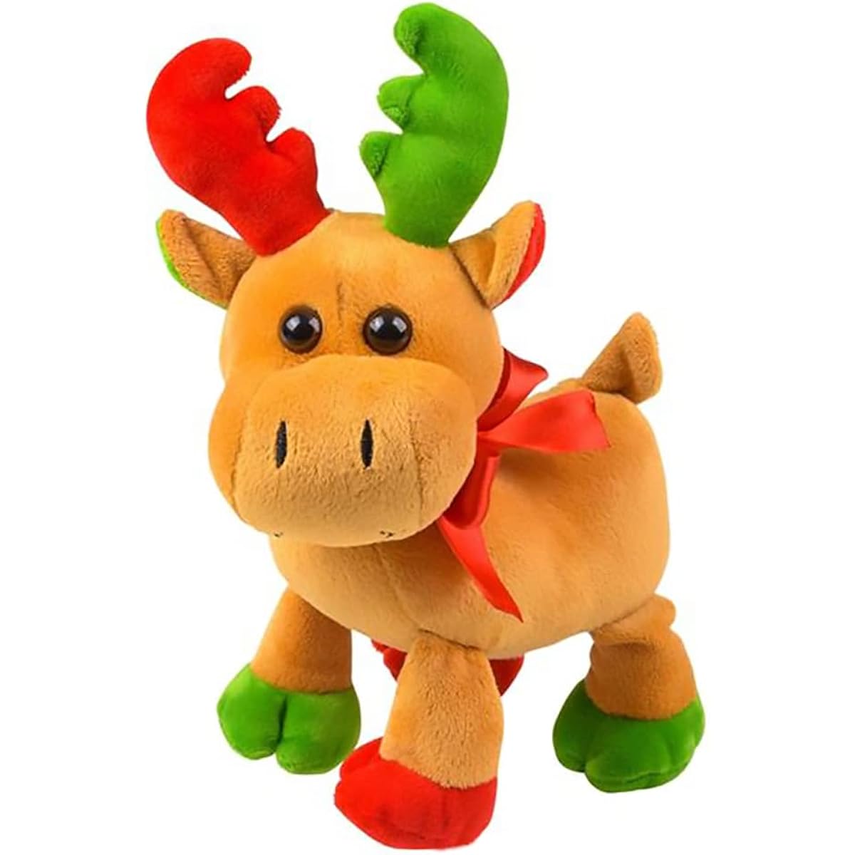 Christmas Santa Moose Stuffed Animal Berry Buddy 8" Stuffed Animal Super Soft Cuddly Toy Christmas Decoration for Boys and Girls