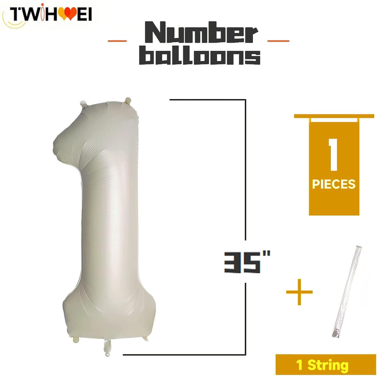 Number 1 Balloon White Sand 1 1st Birthday 40 Inch Cream White Large Number 1 Birthday Party Nude Balloon Beige 1 Digital Neutral Balloon Pearl White 1