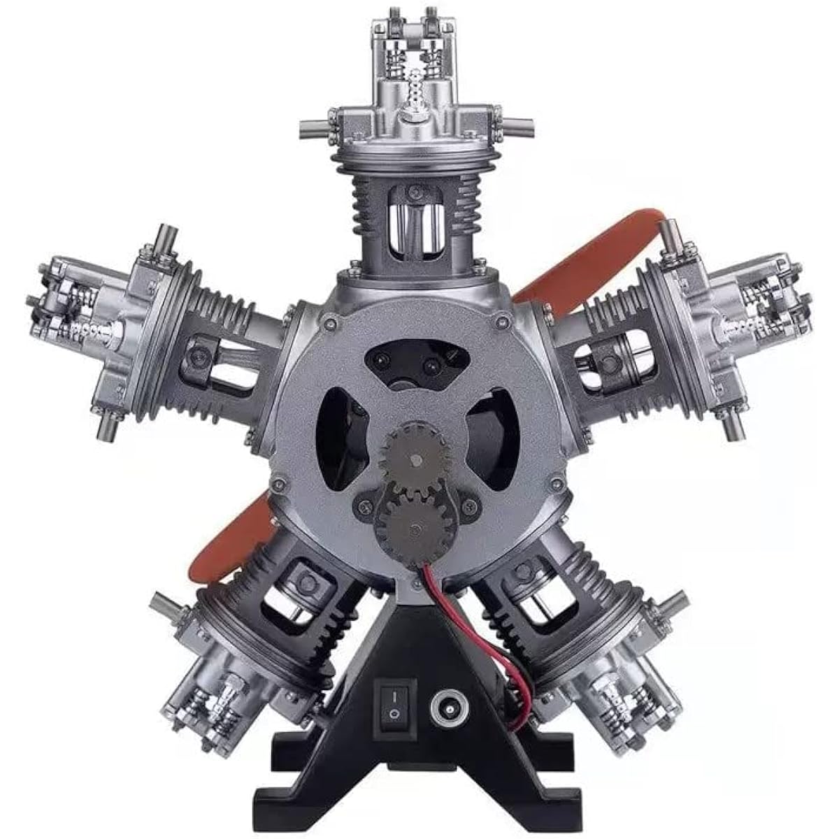 5 Cylinder Radial Motor Kit Airplane 230pcs 1:6 Mechanical Metal Engine Gift Physics Experiment Educational Toy 19.9 x 19.9 x 11.4cm