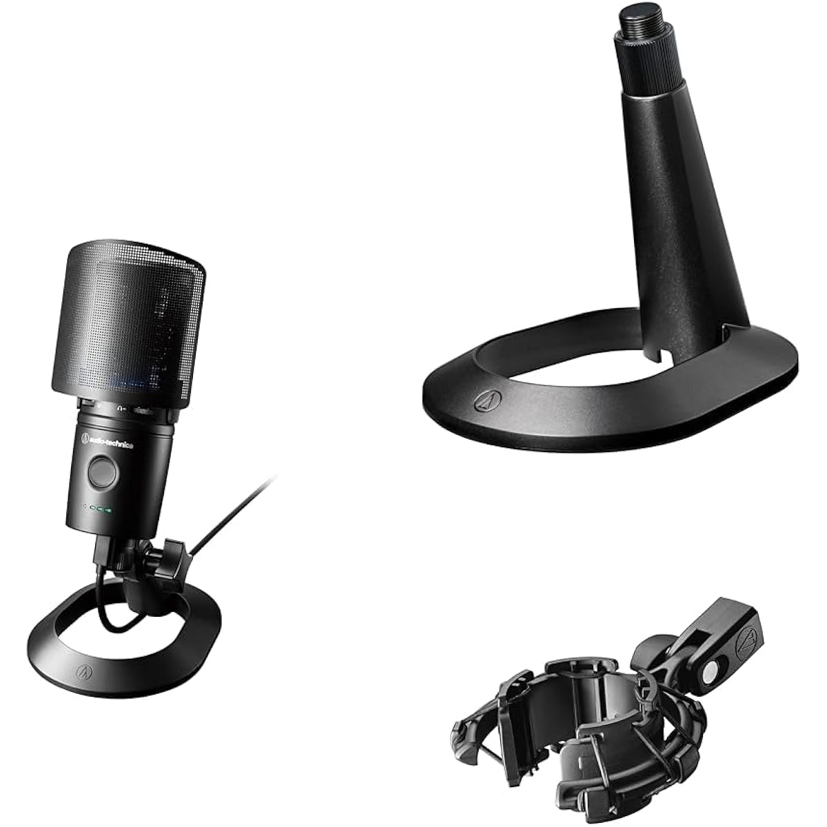 Audio-Technica AT2020USB-XP USB Condenser Microphone & AT8703 Microphone Stand & AT8455 Shock Mount