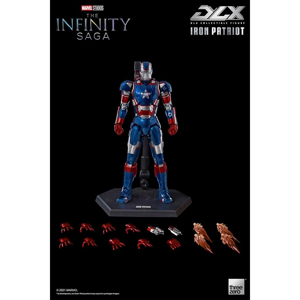 ThreeZero Marvel Infinity Saga Iron Patriot Deluxe 1/12 Scale Action Figure (Net)