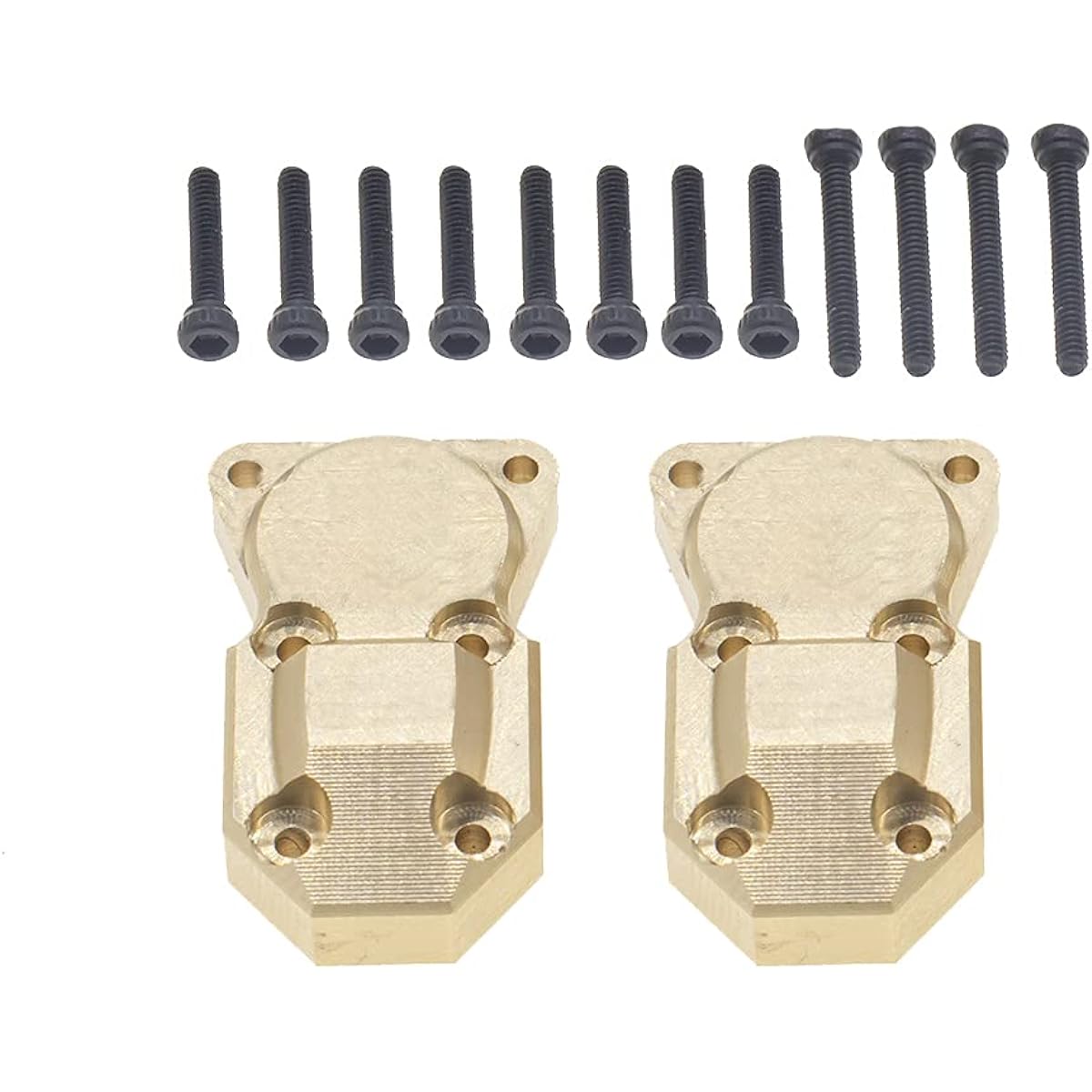 2pcs Brass Difference Cover Front & Rear Bridge Axle Cover for 1/24 Axial SCX24 AXI90081 AXI00001 AXI00002 AXI0004 RC Crawler Car