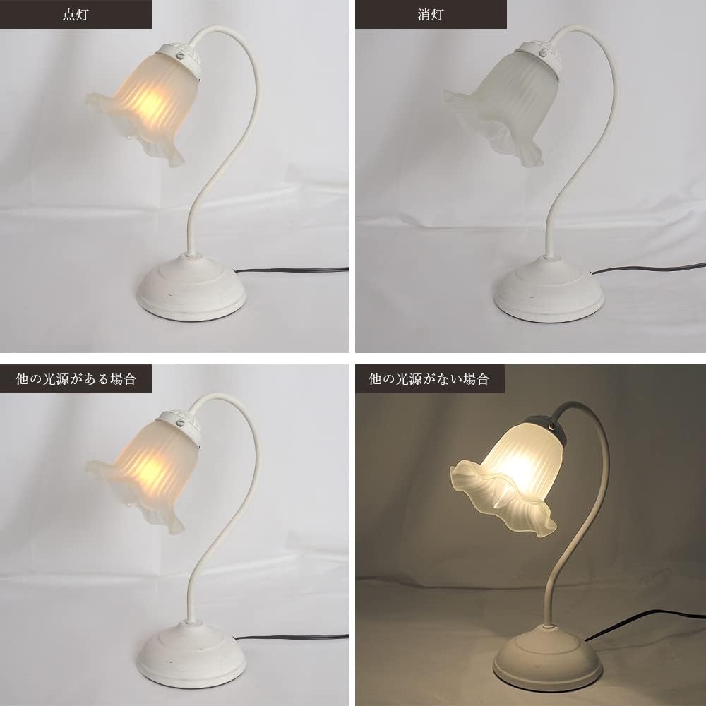 Mula Ellen Table Lamp Night Lamp Touch Sensor Dimming 3 Levels Incandescent Bulb Included OF-069-1 (Antique White, Frosted Glass)