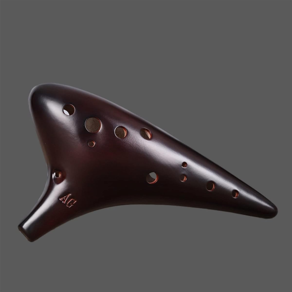 12 Holes Alto G Key Smoked Ceramic Ocarina Beginner Teaching Playing Ocarina with Strap Ocarina Musical Instrument