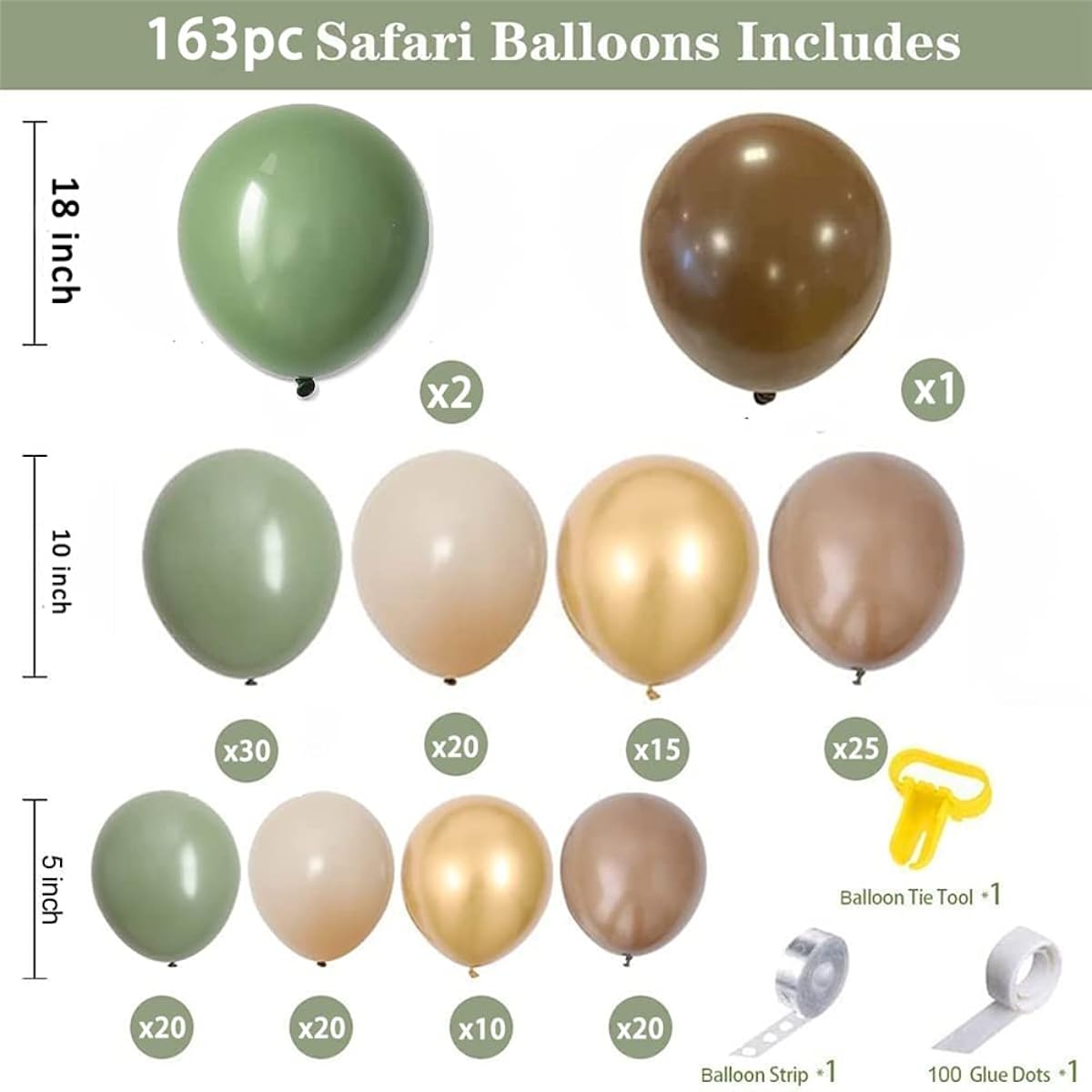 Sage Green and White Balloon Garland Arch Kit for Baby Shower, Bridal Shower, Wedding, Birthday, Hen Party, Christmas Decorations