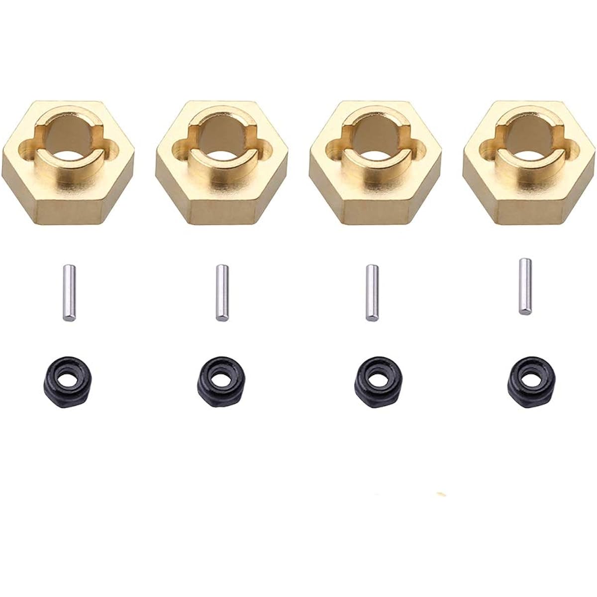 Brass Wheel Hex Hub & Lock Nut Axial SCX24 AXI90081 Upgrade Parts 1/24 RC Crawler Car Truck 4pcs
