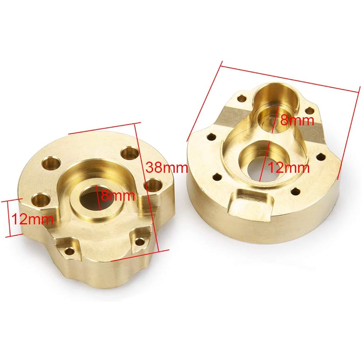 4pcs Thick Brass Exterior Portal Drive Housing 65g for 1/10 Redcat GEN8 RC Crawler Car Upgrade Parts