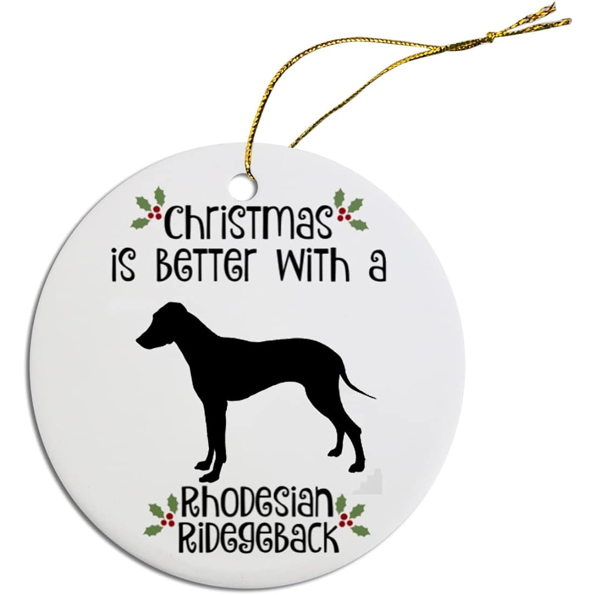 Mirage Pet Product Breed Specific Round Christmas Ornament Rhodesian Ridgeback