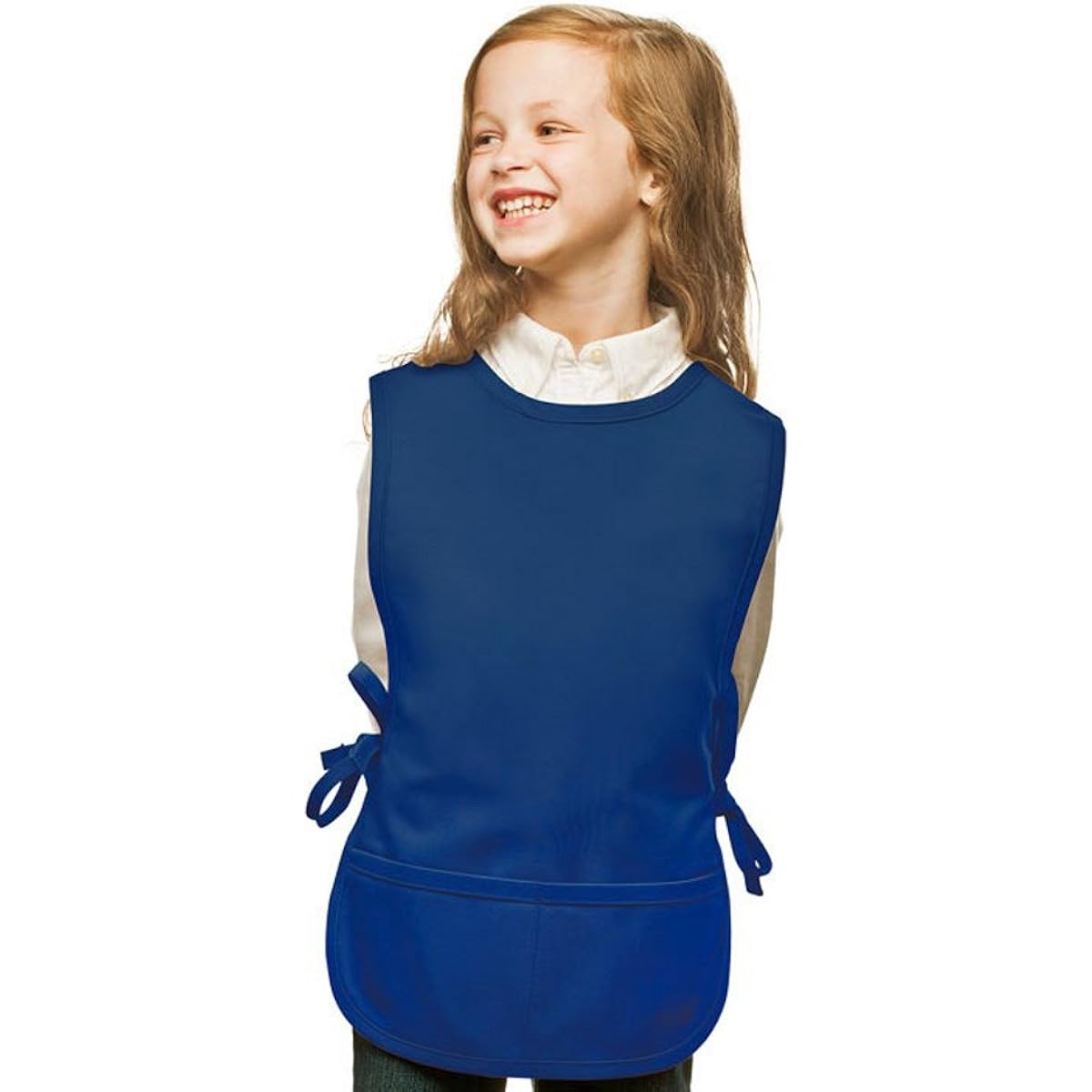Royal Blue Kids Art Smock, Apron, Poly/Cotton Twill Fabric