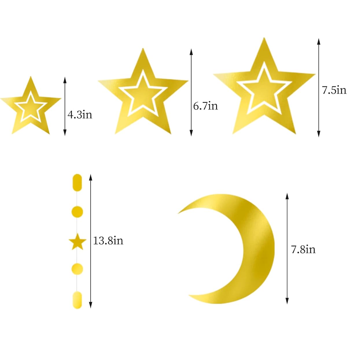 Moon Star Gold Banner 13 Pieces