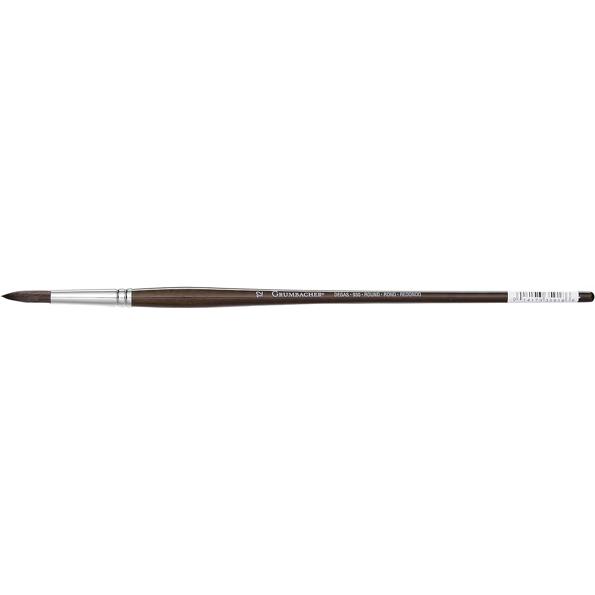 Grumbacher Degas Round Oil and Acrylic Brush, Mixed Synthetic Bristles, Size 12 (930R12G)