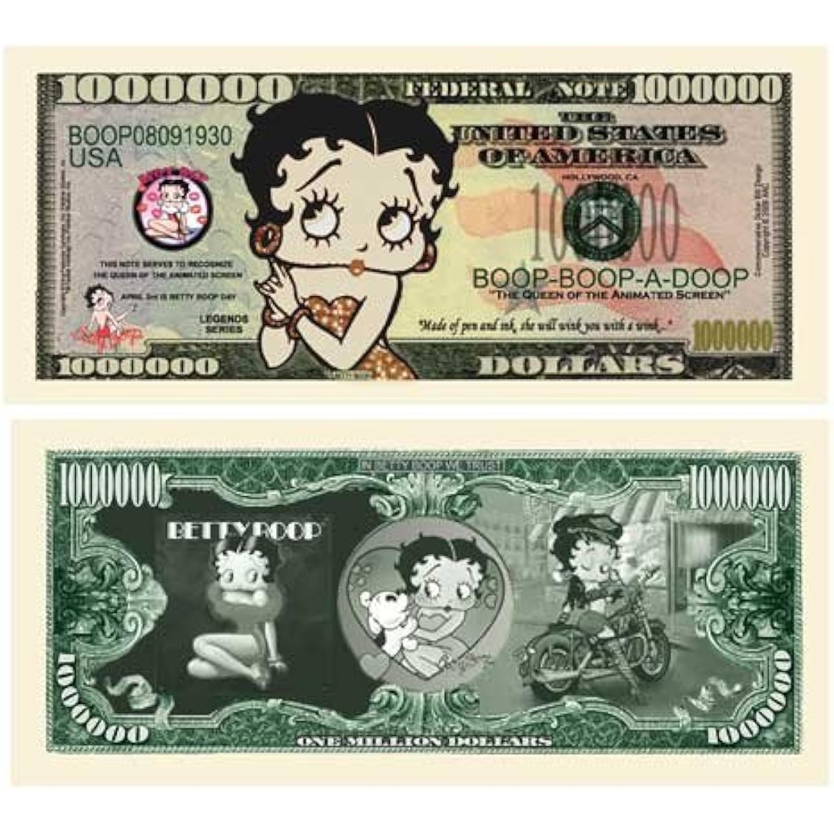 (10) Betty Boop million dollar bill