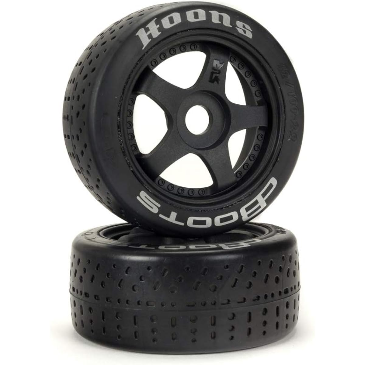 ARRMA DBoots Hoons 42/100mm Silver Belted RC Tires Mounted on 2.9" 5 Spoke 17mm Hex Wheels (Set of 2) ARA550070 Black