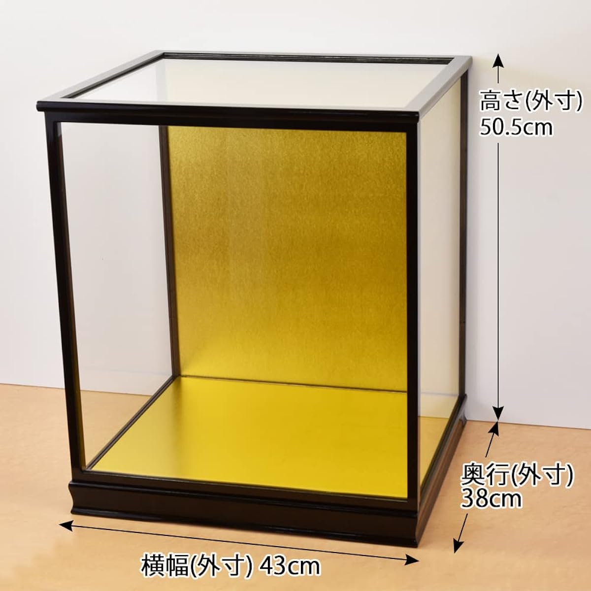 Doll case, May doll case, Hina doll case, Doll case, Glass case, Width 40, Depth 35, Height 45cm, Suwari 32, Jinya