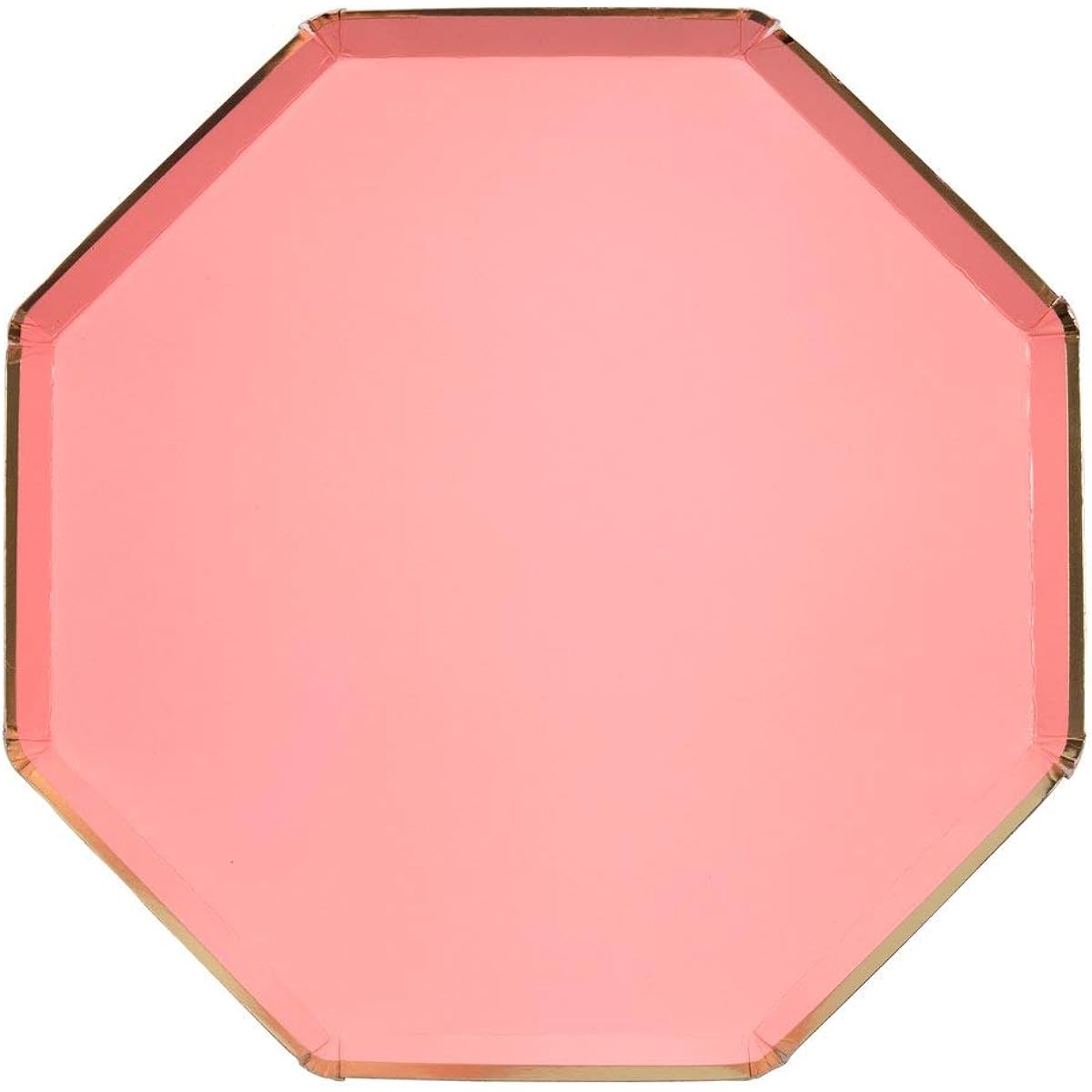 Meri Meri Neon Coral Paper Plates - Disposable Party Supplies for Birthday Party, Baby Shower, Wedding Celebration, Large, 10.25 x 10.25 Inch, Set of 8
