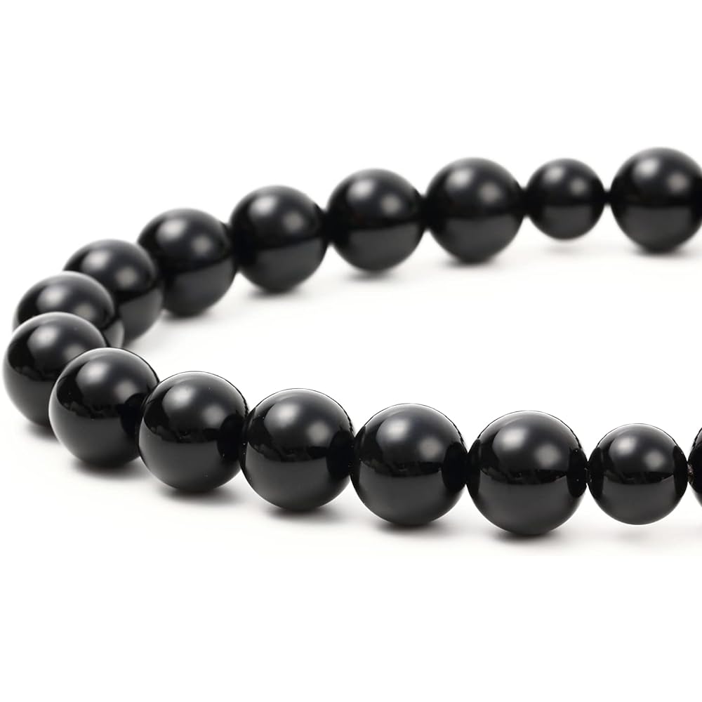 Kiho Kobo Men's Prayer Beads, Kyoto Prayer Beads, Black Onyx, 12mm Beads, Can Be Used by All Sects, One-handed Informal/Black, Black/Pure Silk Tassel, Presentation Box, Certificate Included