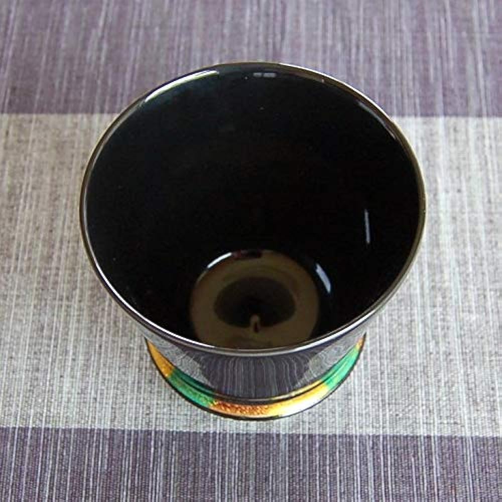 Retirement Celebration Present Shochu Glass Gratitude Retirement Gift Happy Ring Black Arita Ware Made in Japan Gift