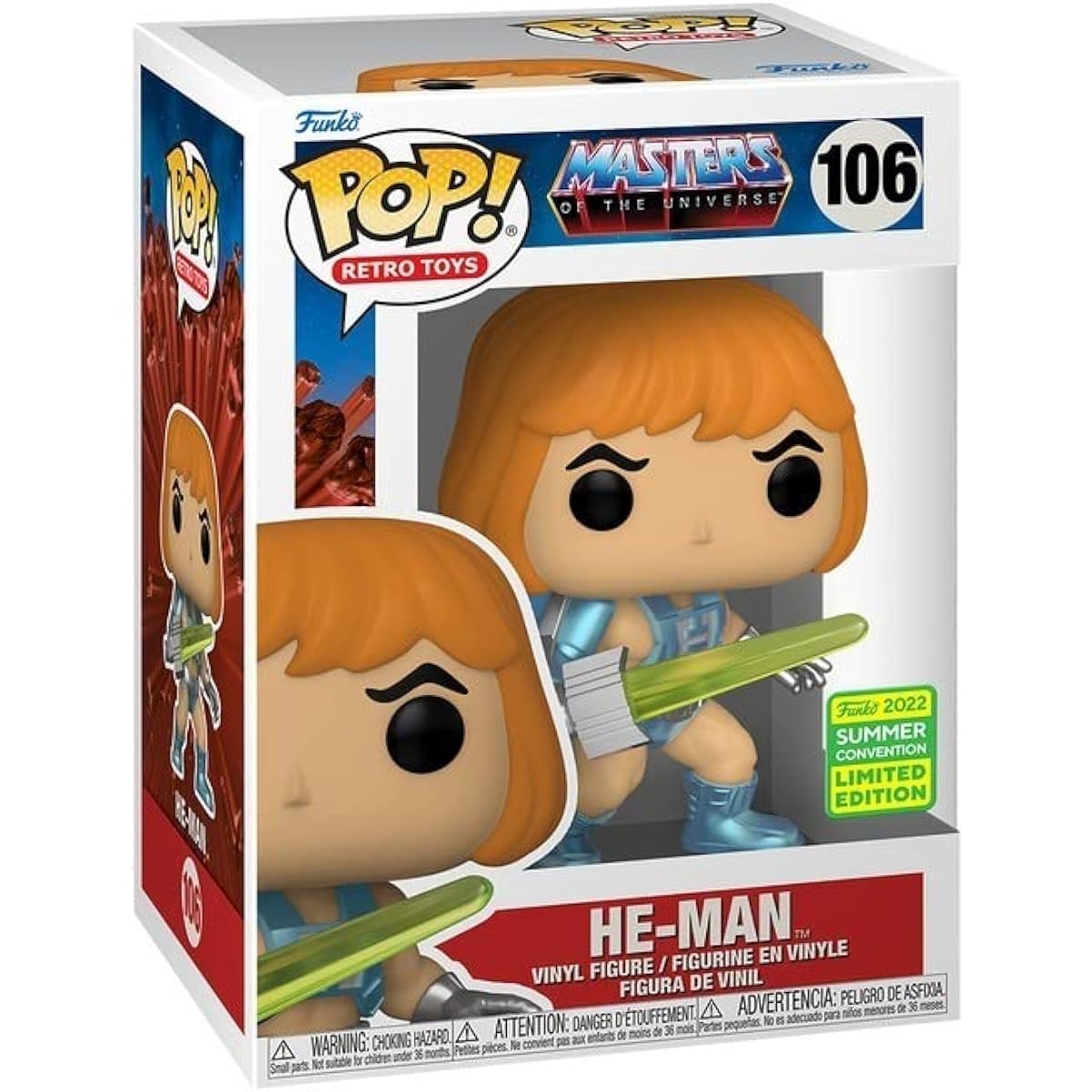 Funko He-Man with Sword of Power Summer Convention Limited Edition #106 with Protector and Box