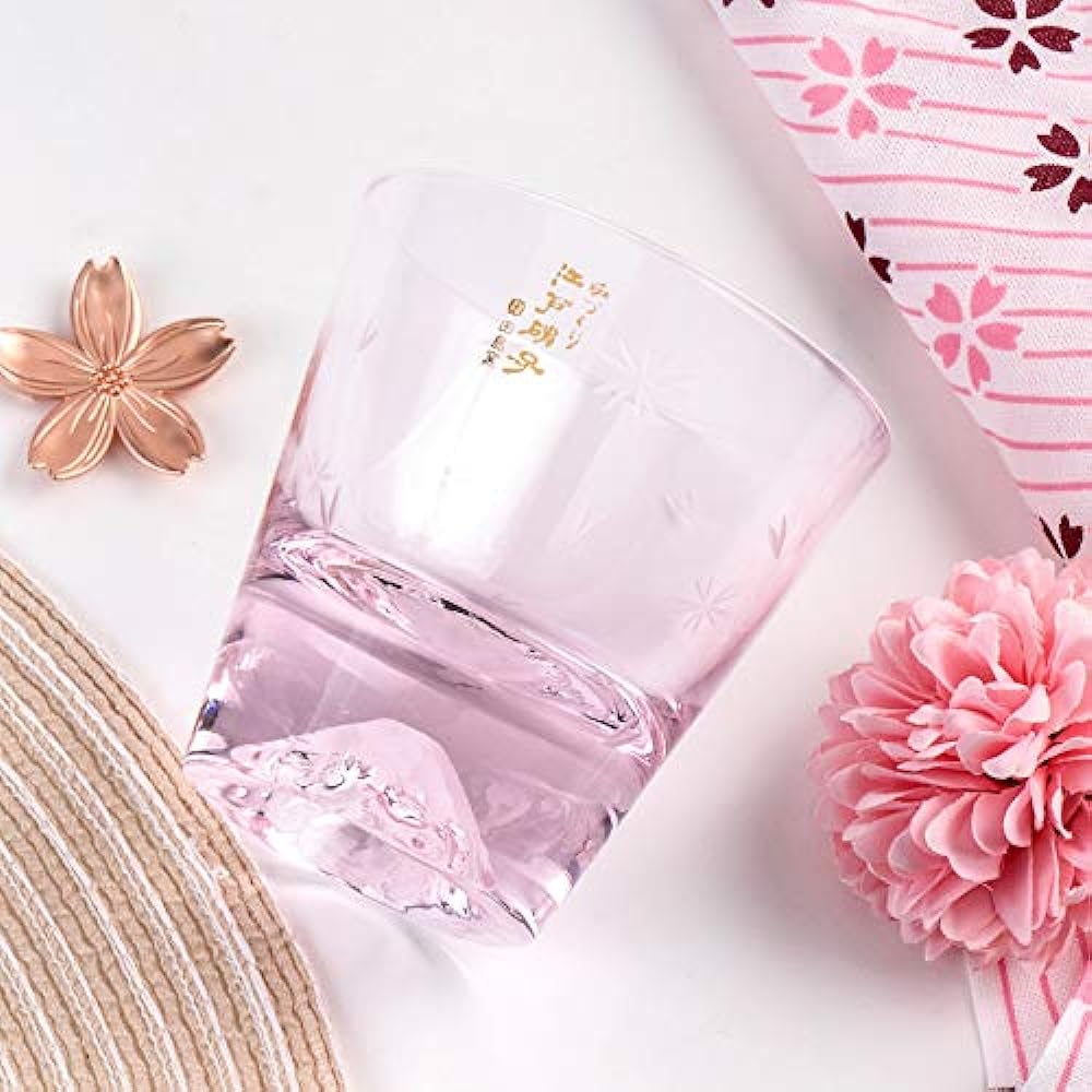 Fuji Glass, Tajima Glass, Cherry Blossom Color, Rock Glass x Mt. Fuji Celebration Glass, Red Pair Set, Souvenir Grand Prix, Edo Glass, Cutter, Whiskey Glass, Rock Glass, Sake, Beer, Father's Day,