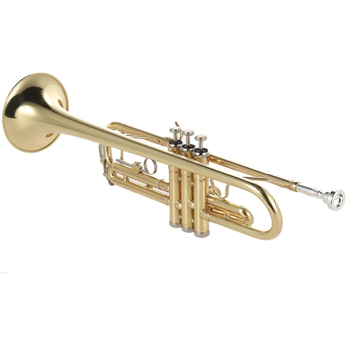 Trumpet BB B Flat Brass Gold Painted Exquisite Durable Musical Instrument Mouthpiece Gloves Strap Case
