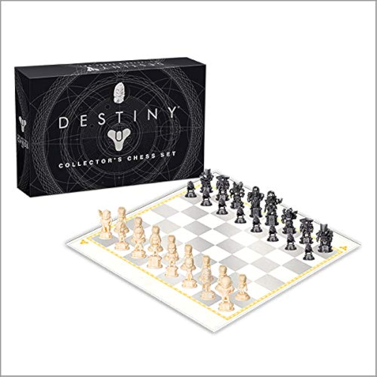 USAOPOLY Destiny Chess Set | Destiny 2 Video Game Chess Game | 32 Custom Sculpted Collectible Figurine Chess Pieces and Custom Chess Board