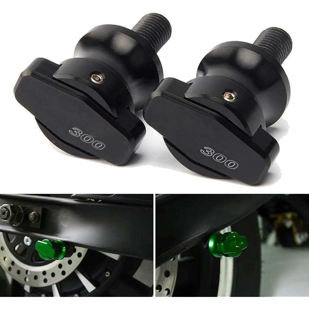 Bike Stand Swing Arm Slider 10mm Motorcycle Swing Arm Spool Slider For NINJA300 Ninja300 Ninja 300 (Color: Green)