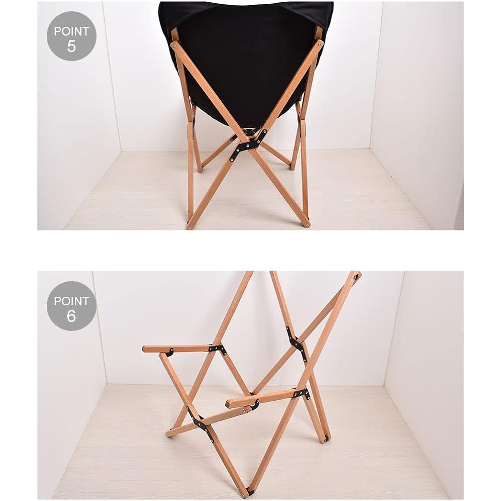 Peace Park Folding Wood Chair Medium Folding Compact Chair with Storage Bag