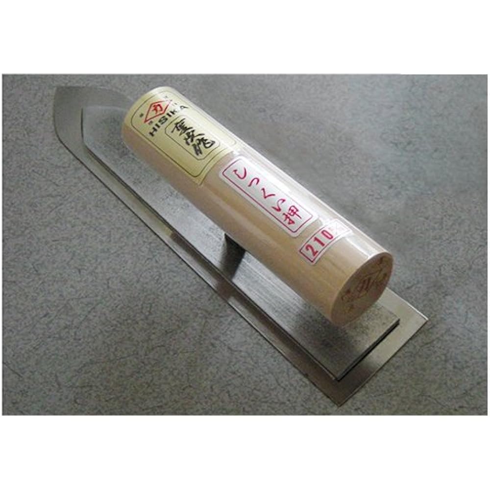 Kajiwara Trowel Manufacturing Works Hisika Shigetsugu Honyaki Plaster Press Sword Point Type 0.5mm Thickness 210mm