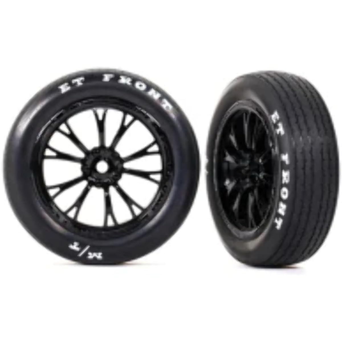 Traxxas 9474 Tire & Wheel Pre-assembled Glued (Weld Gloss Black Wheel Tire Foam Inserts) (Front) (2)