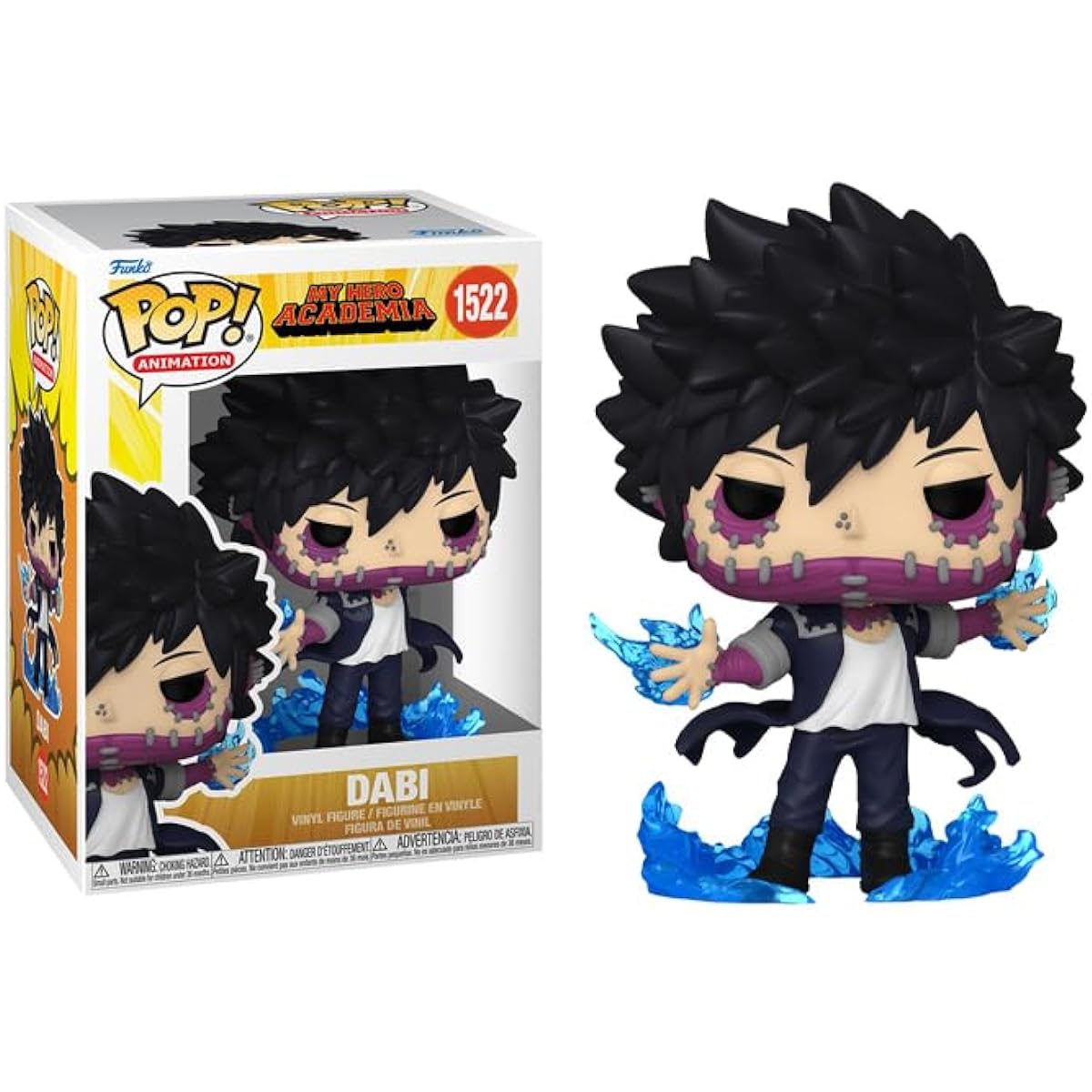 POP My Hero Acadamia - Dabi with Flames Funko Vinyl Figure (with compatible box protector case), Multicolor, 9.5cm