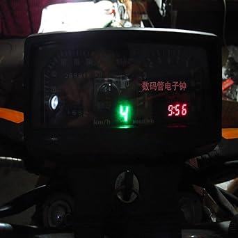 Speed Meter Motorcycle Waterproof Universal 5 Speed Digital Gear Indicator Off-Road Vehicle Display Shift Lever Sensor Display Green