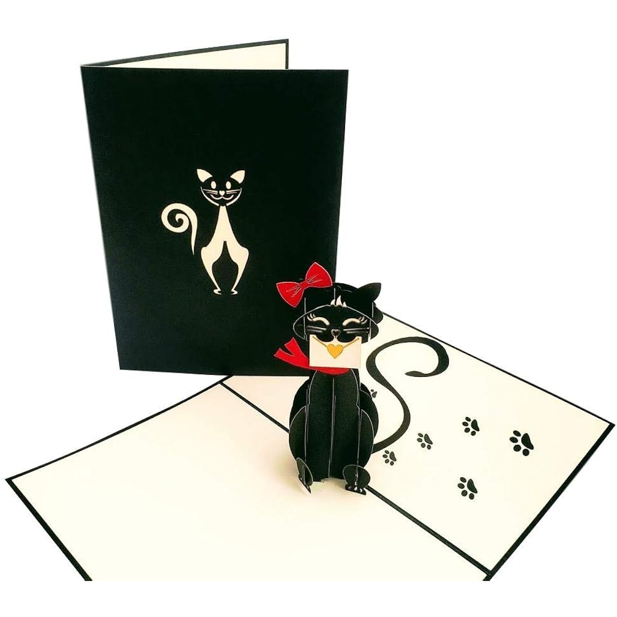 iGifts And Cards Happy Cat Birthday 3D Pop Up Greeting Card - Lovely Cute Congratulations Unique Celebration Feliz Cumpleaños Pussymatte Fun Adorable