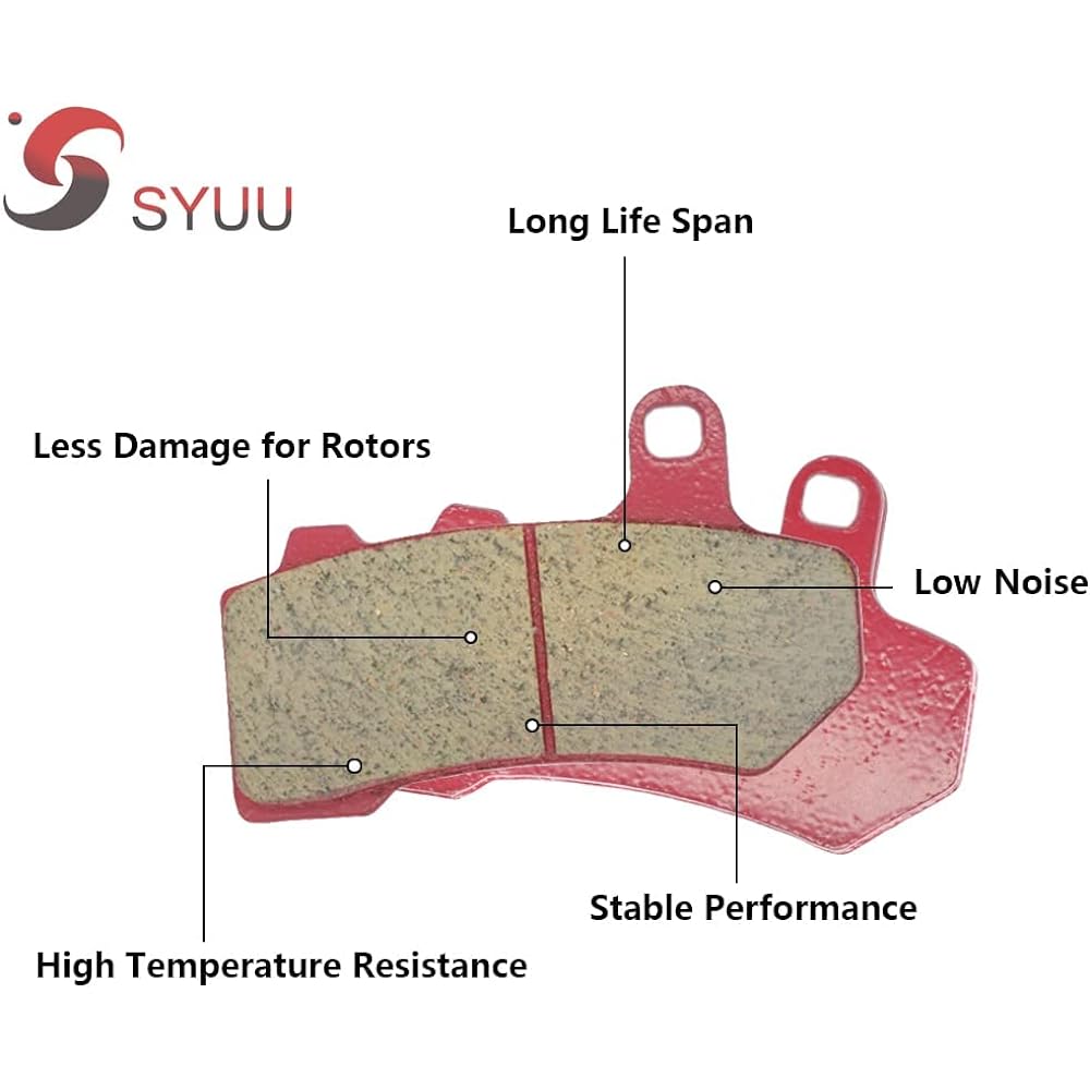 SYUU Motorcycle Replacement Front Rear Ceramic Brake Pads Brake Pads for Harley-Davidson Touring FLHXS Street Glide Special FLHTK/FLHTKL Electra Glide Ultra Limited Low 2015 2016 2017 2018 FA409FR