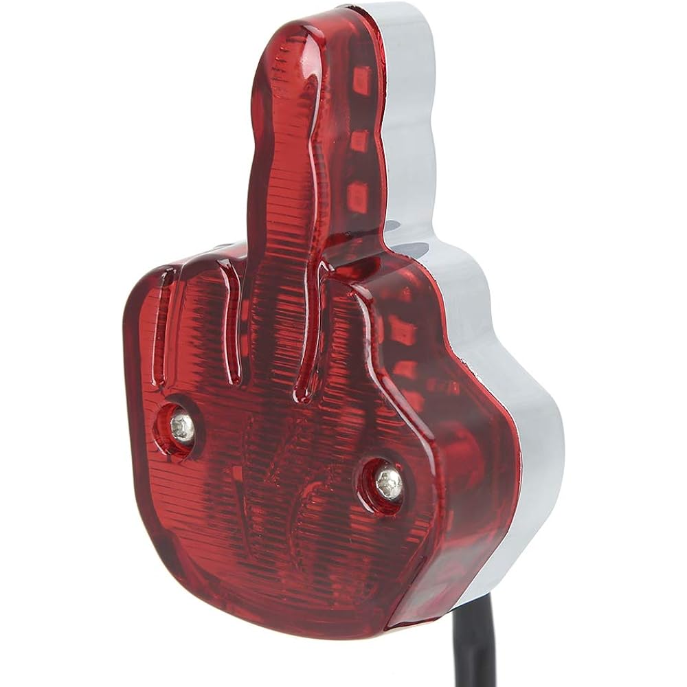 Motorcycle Tail Light 12V LED Motorcycle Tail Light Rear Brake Lamp Unique Middle Finger Styling for Yamaha Red