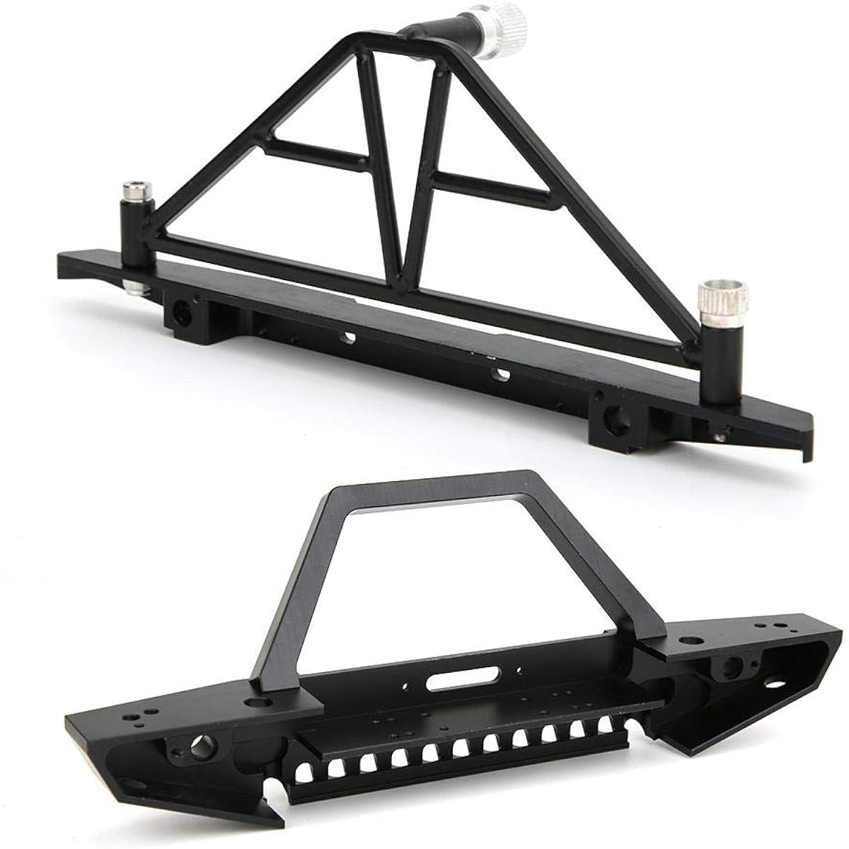 RC Car Front RC Rear Bumper RC Car Front Rear Bumper with Light Metal with Spare Tire Frame Easy to Install Fit for Axial SCX10 90046 1/10 RC Car
