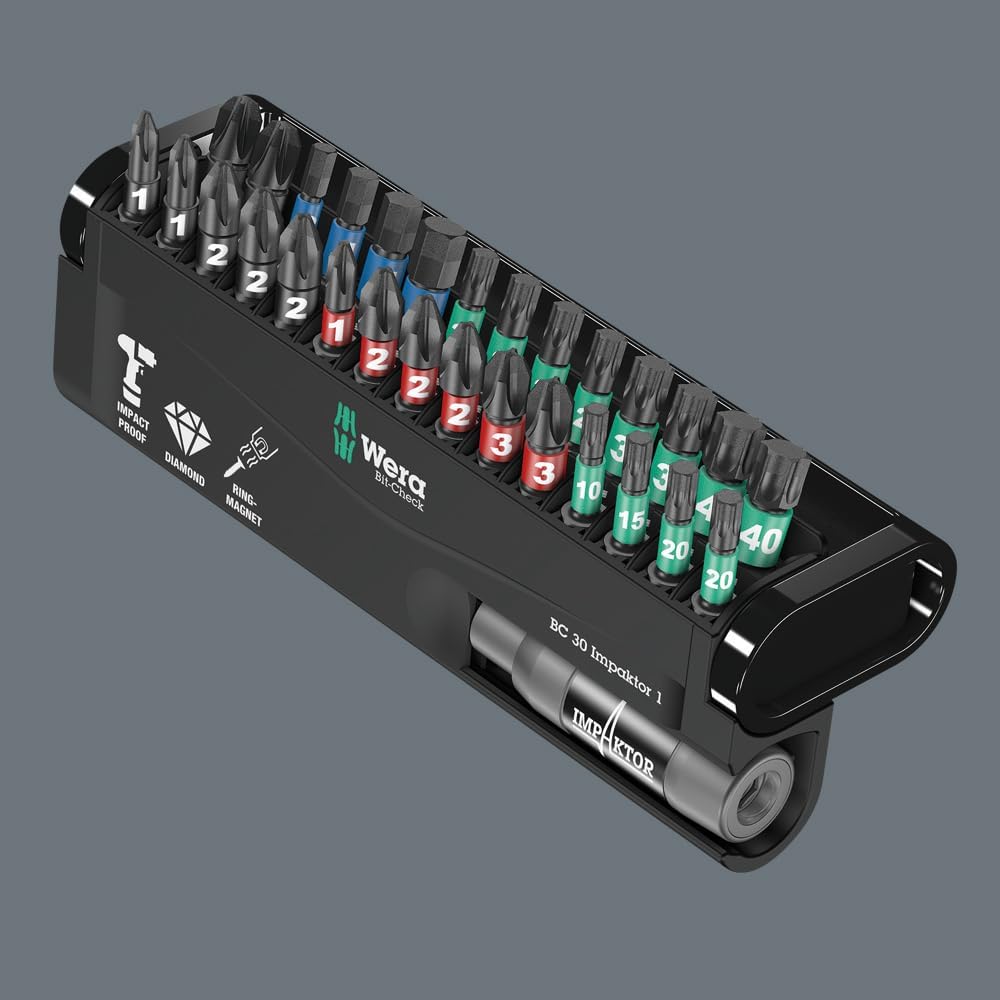 Wera 05057690001 | Bit Check 30 Impactor 1 Bit Set, 30 Pieces
