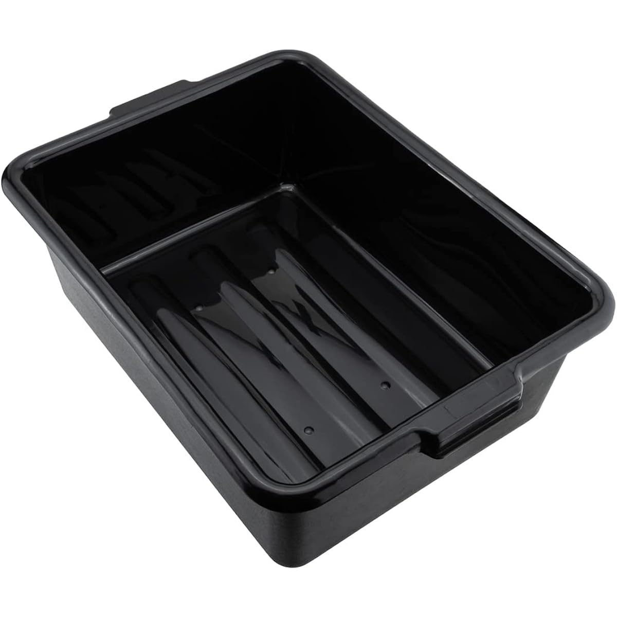 Black Plastic Bath Tub - Deep, Easy Grip - 22" x 15 3/4" x 7" - 1ct Box - RW Clean - Restaurantware