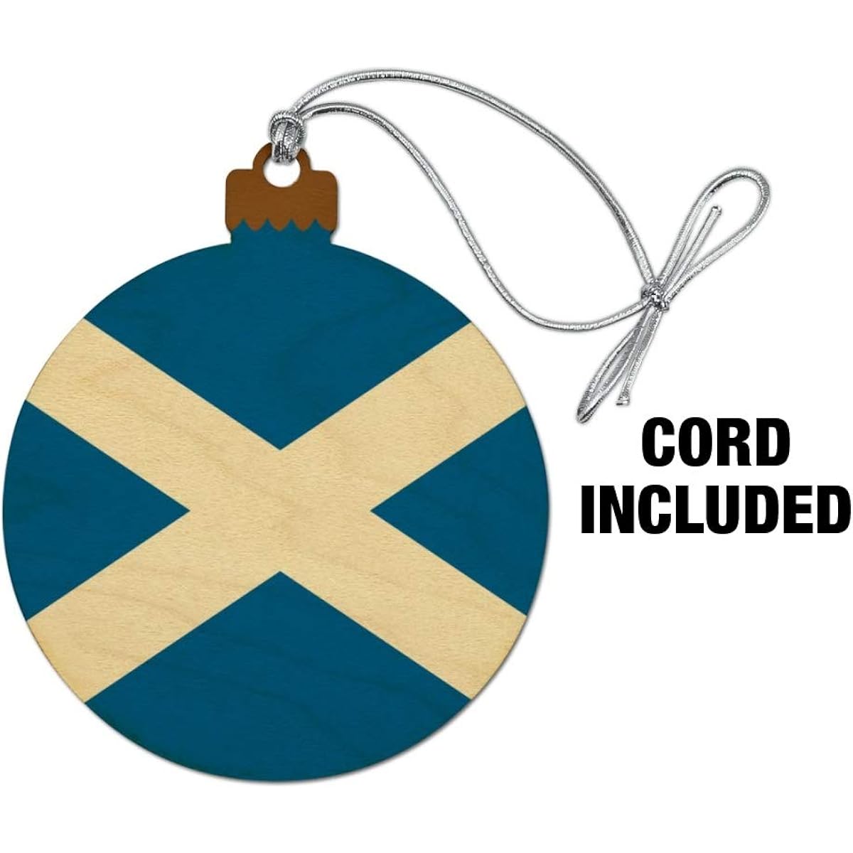 Scotland Scottish Flag Wood Christmas Tree Holiday Ornament