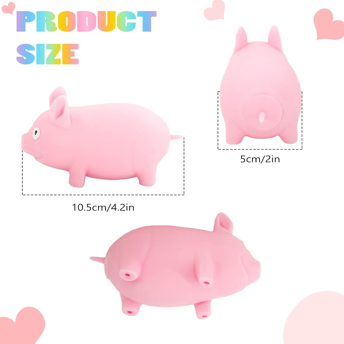 GuTiQuanjj Pig Stress Ball Toy Squeeze Toy for Adults & Kids, Cute Pig Squeeze Ball for Classroom Prizes/Birthday/Party Gifts 3pcs